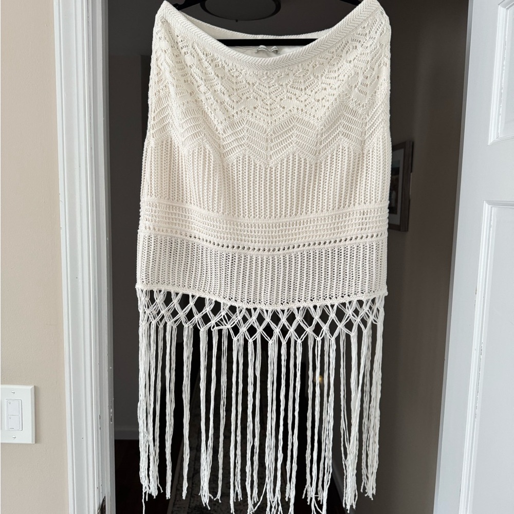 Abercrombie & Fitch Ivory Knit Mini Skirt